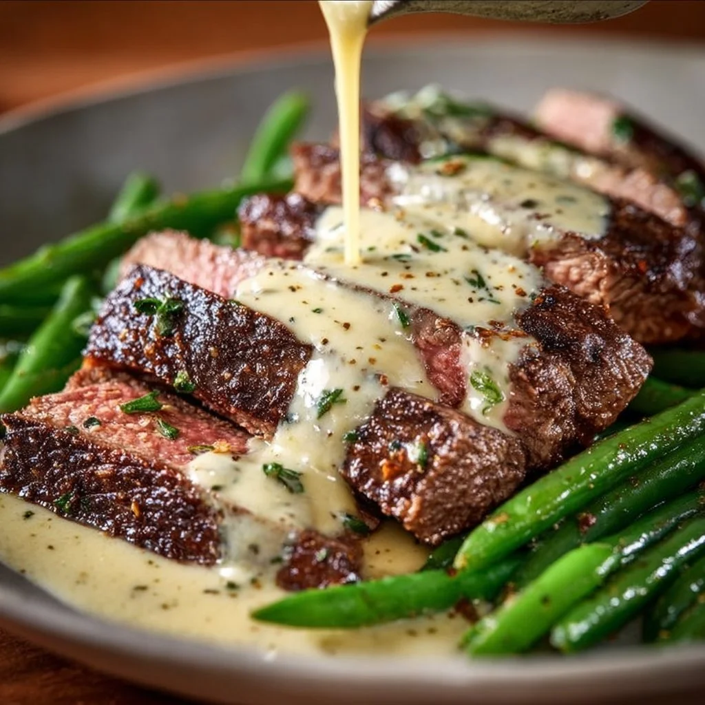Garlic Butter Steak With Parmesan Cream Sauce