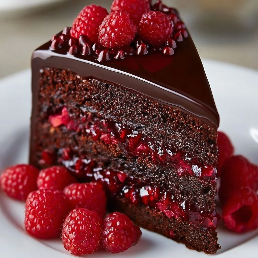 Perfect Chocolate Raspberry Truffle Cake