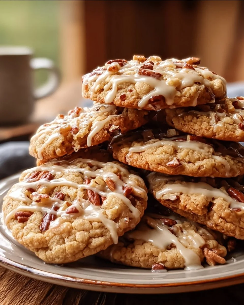 Chewy maple pecan cookies with warm flavors and crunchy pecans