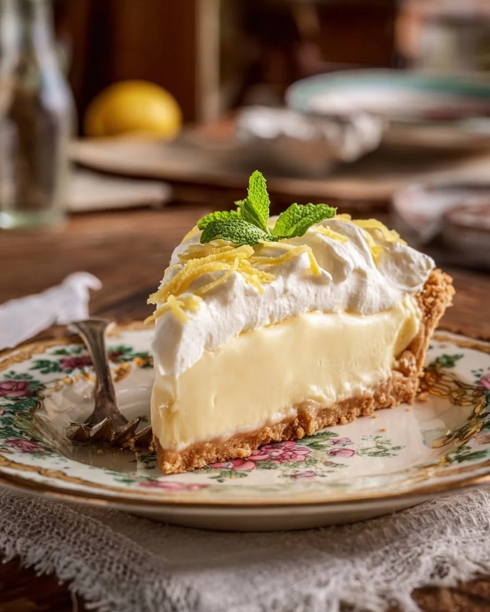 Delicious lemon icebox pie served at a church supper event