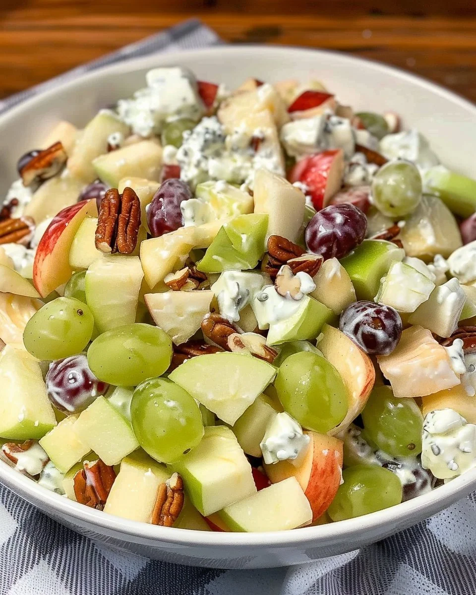 Fruit salad with sour cream dressing served in a bowl, colorful and nutritious.